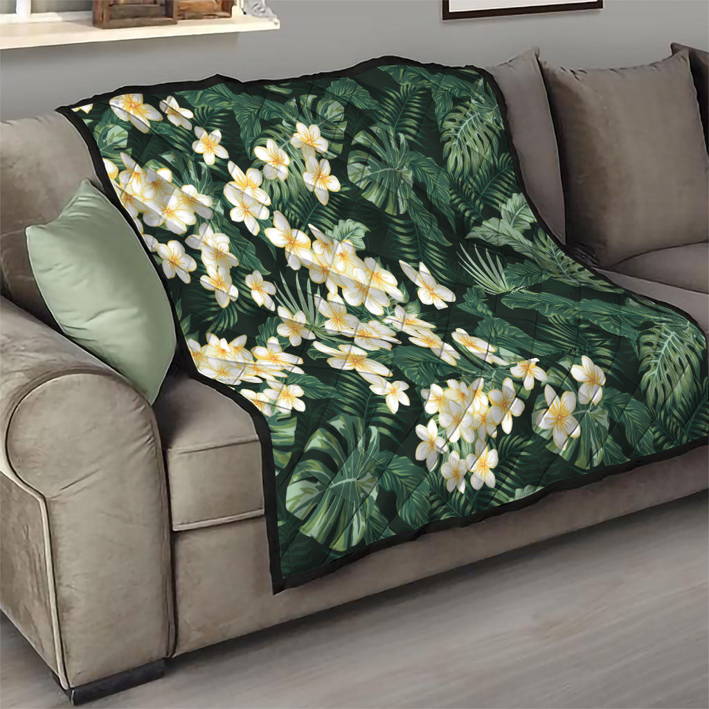 Hawaii Plumeria Tropical Leaves Quilt Monstera Calathea Palm Fronds LT01 - Polynesian Pride