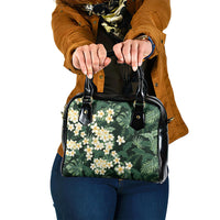 Hawaii Plumeria Tropical Leaves Shoulder Handbag Monstera Calathea Palm Fronds LT01 One Size Green - Polynesian Pride