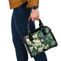 Hawaii Plumeria Tropical Leaves Shoulder Handbag Monstera Calathea Palm Fronds LT01 - Polynesian Pride