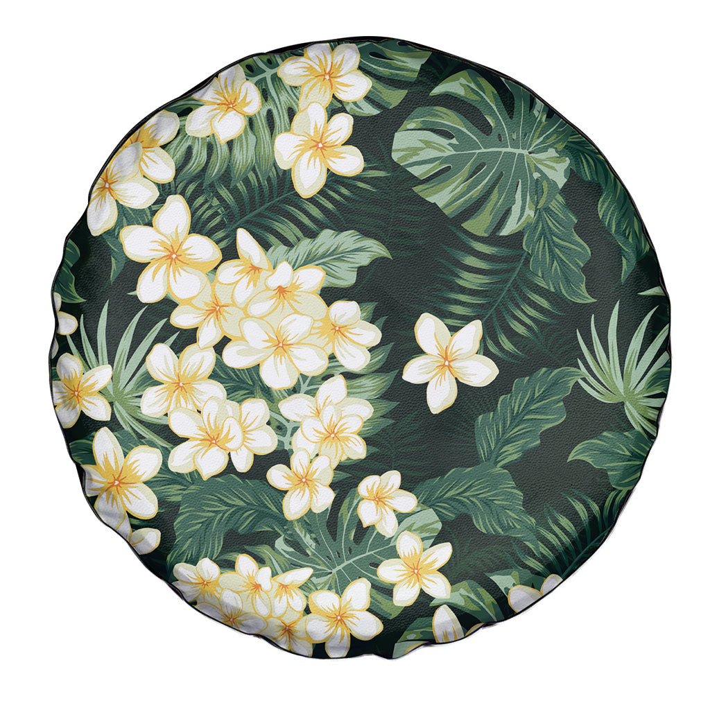 Hawaii Plumeria Tropical Leaves Spare Tire Cover Monstera Calathea Palm Fronds LT01 - Polynesian Pride