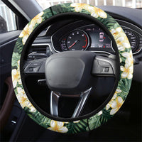 Hawaii Plumeria Tropical Leaves Steering Wheel Cover Monstera Calathea Palm Fronds LT01 - Polynesian Pride
