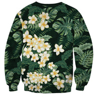 Hawaii Plumeria Tropical Leaves Sweatshirt Monstera Calathea Palm Fronds LT01 - Polynesian Pride