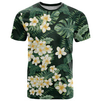 Hawaii Plumeria Tropical Leaves T Shirt Monstera Calathea Palm Fronds LT01 Green - Polynesian Pride
