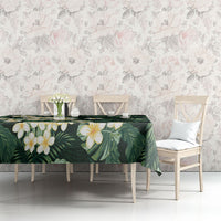 Hawaii Plumeria Tropical Leaves Tablecloth Monstera Calathea Palm Fronds LT01 - Polynesian Pride