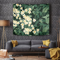 Hawaii Plumeria Tropical Leaves Tapestry Monstera Calathea Palm Fronds LT01 Green - Polynesian Pride