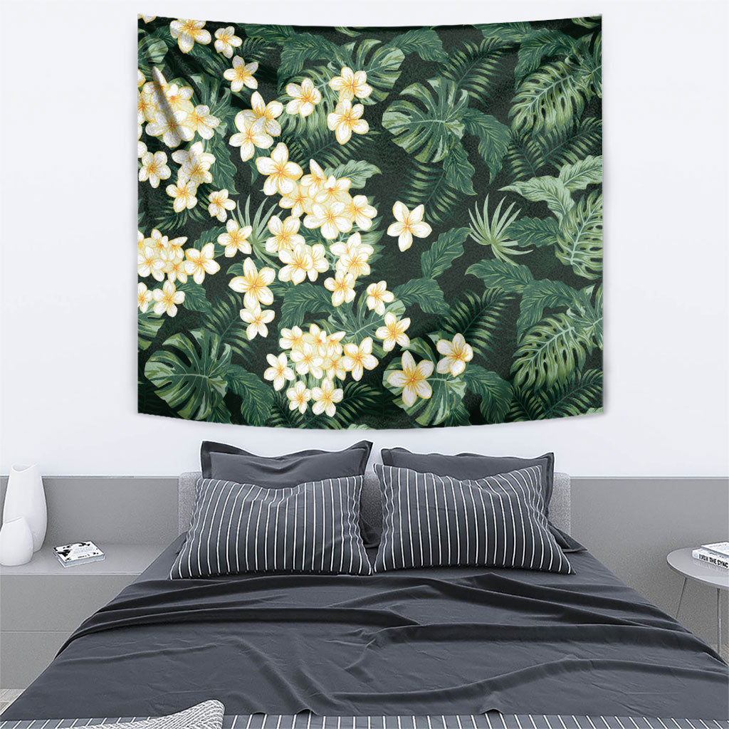 Hawaii Plumeria Tropical Leaves Tapestry Monstera Calathea Palm Fronds LT01 - Polynesian Pride