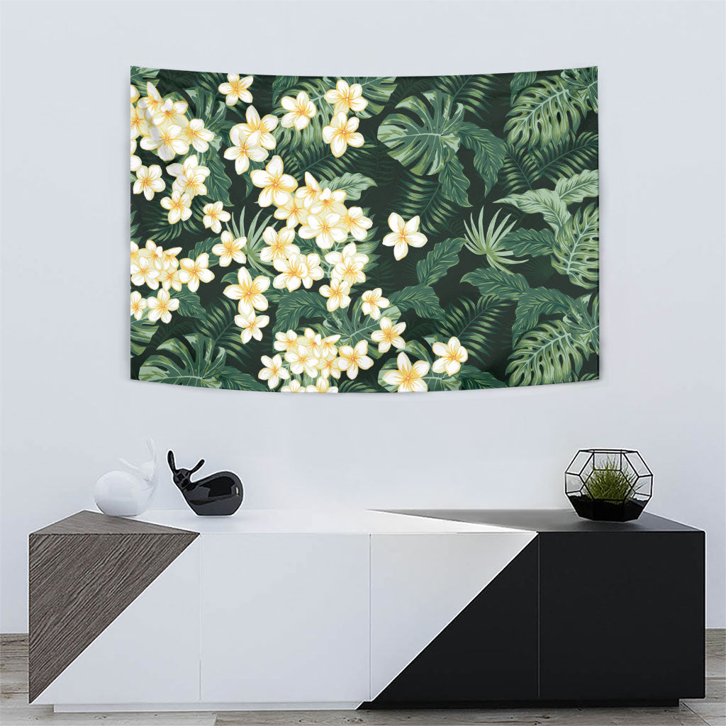 Hawaii Plumeria Tropical Leaves Tapestry Monstera Calathea Palm Fronds LT01 - Polynesian Pride