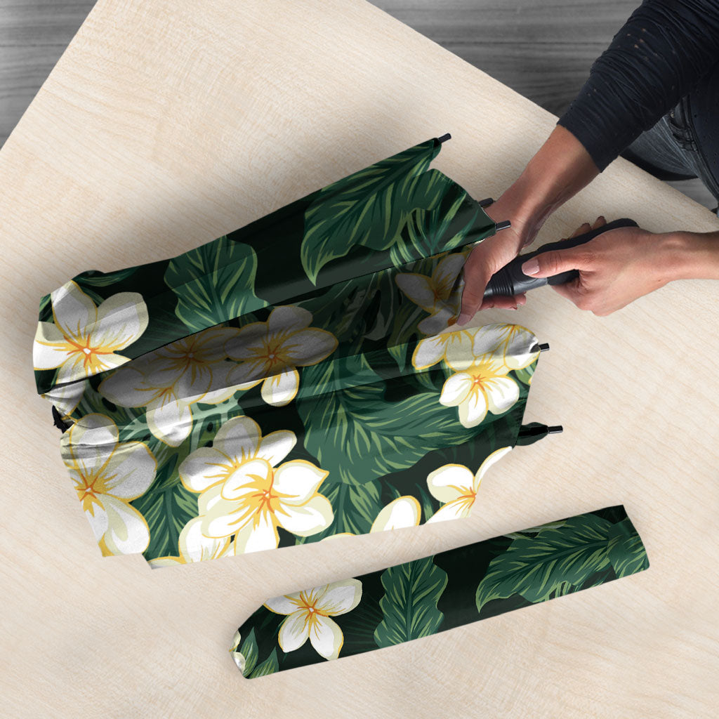 Hawaii Plumeria Tropical Leaves Umbrella Monstera Calathea Palm Fronds LT01 - Polynesian Pride