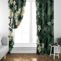 Hawaii Plumeria Tropical Leaves Window Curtain Monstera Calathea Palm Fronds LT01 - Polynesian Pride