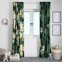 Hawaii Plumeria Tropical Leaves Window Curtain Monstera Calathea Palm Fronds LT01 - Polynesian Pride