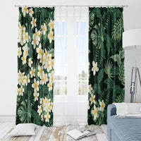 Hawaii Plumeria Tropical Leaves Window Curtain Monstera Calathea Palm Fronds LT01 - Polynesian Pride