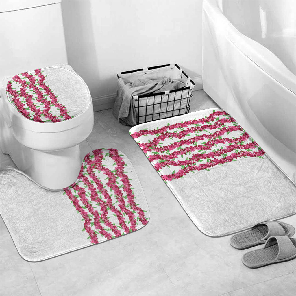 Hawaii Aalii Lei Bathroom Set Aalii Ku Makani LT01 Mat Set Only (3 pcs) One Size White - Polynesian Pride