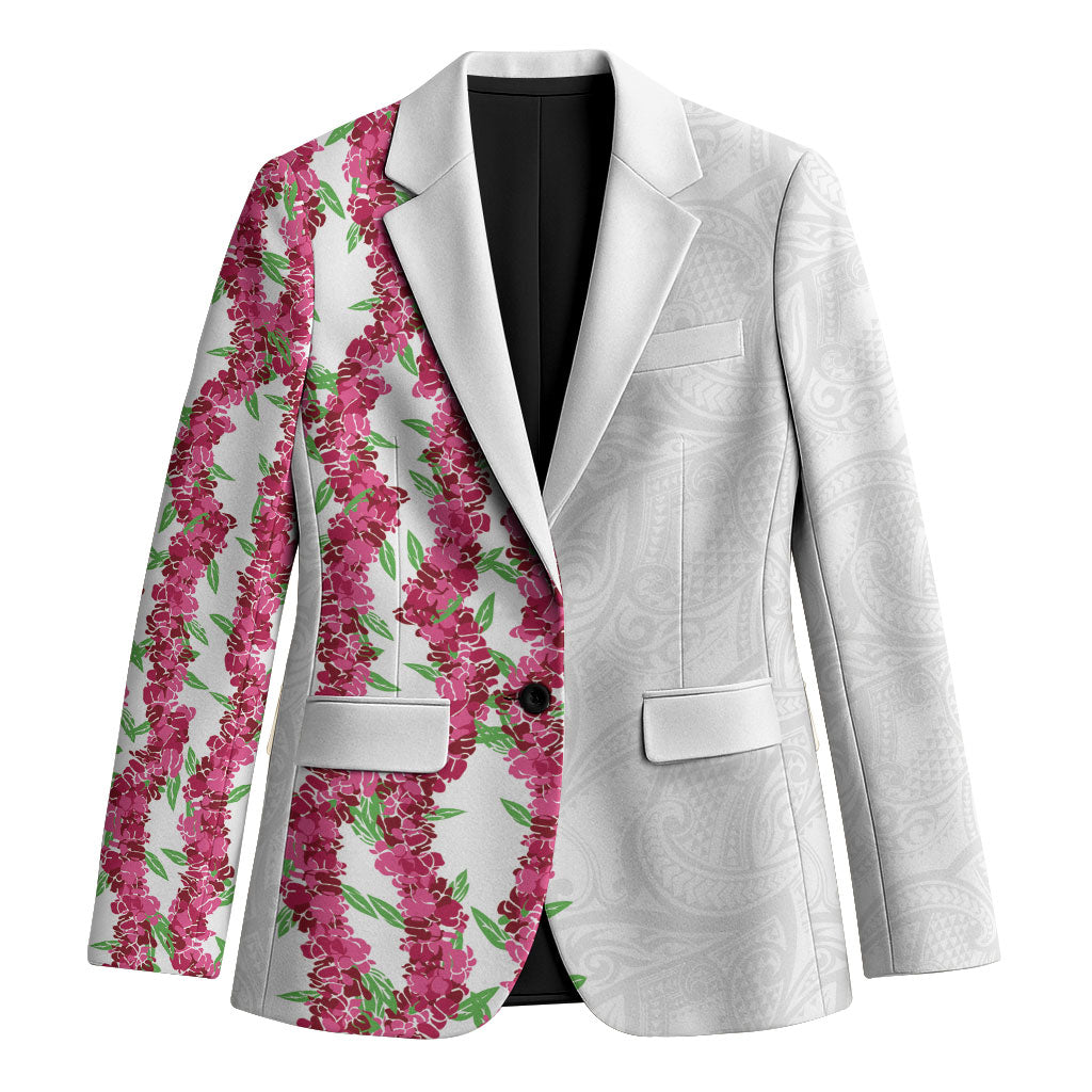 Hawaii Aalii Lei Blazer Aalii Ku Makani LT01 Unisex White - Polynesian Pride
