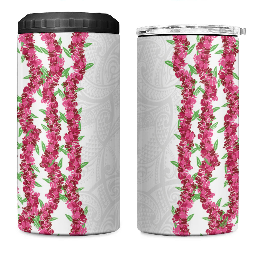 Hawaii Aalii Lei 4 in 1 Can Cooler Tumbler Aalii Ku Makani LT01 One Size: 16 oz White - Polynesian Pride