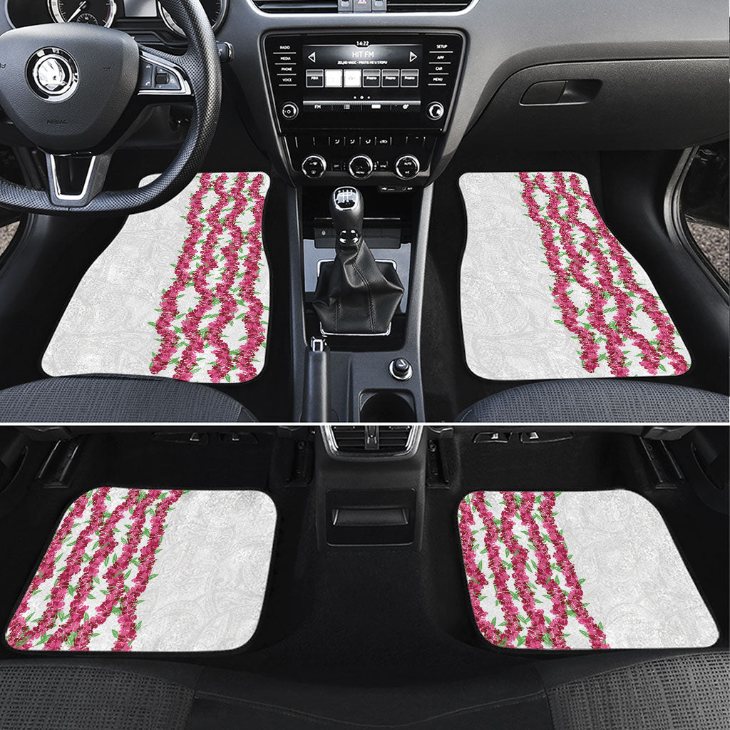 Hawaii Aalii Lei Car Mats Aalii Ku Makani LT01 Set 4pcs White - Polynesian Pride