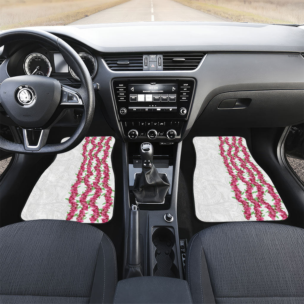Hawaii Aalii Lei Car Mats Aalii Ku Makani LT01 Set 2pcs - Front White - Polynesian Pride