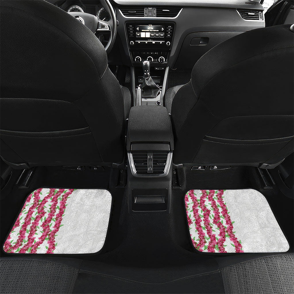 Hawaii Aalii Lei Car Mats Aalii Ku Makani LT01 Set 2pcs - Back White - Polynesian Pride