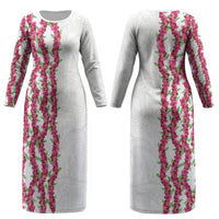 Hawaii Aalii Lei Couples Matching Long Sleeve Bodycon Dress and Long Sleeve Button Shirt Aalii Ku Makani LT01 - Polynesian Pride