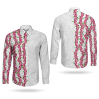 Hawaii Aalii Lei Couples Matching Off Shoulder Short Dress and Long Sleeve Button Shirt Aalii Ku Makani LT01 - Polynesian Pride