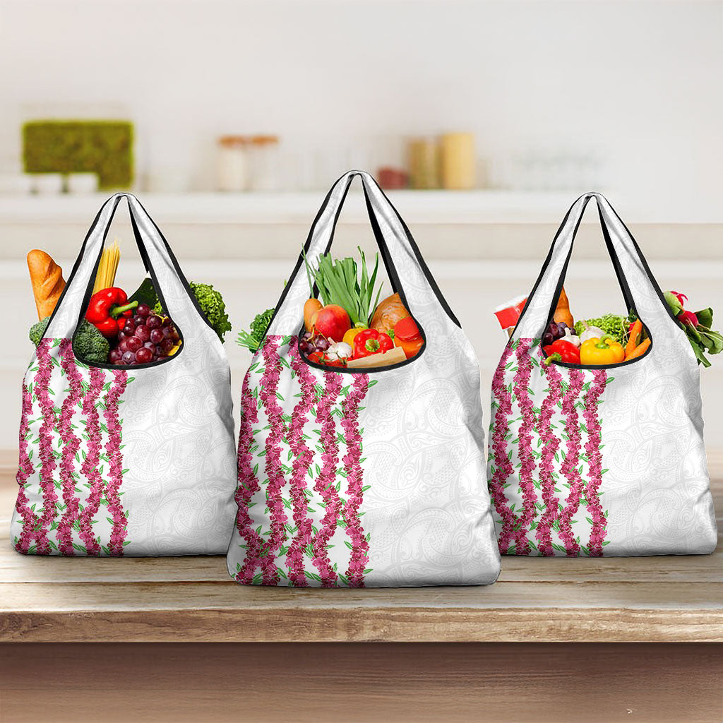 Hawaii Aalii Lei Grocery Bag Aalii Ku Makani LT01 3-pack One Size White - Polynesian Pride