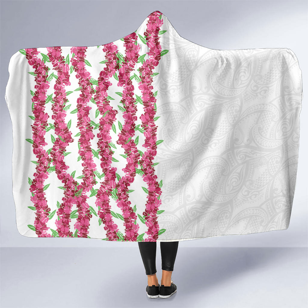 Hawaii Aalii Lei Hooded Blanket Aalii Ku Makani LT01 One Size White - Polynesian Pride