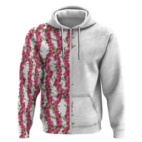 Hawaii Aalii Lei Hoodie Aalii Ku Makani LT01 Zip Hoodie White - Polynesian Pride