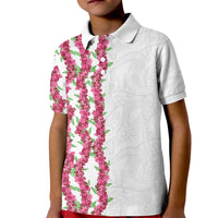 Hawaii Aalii Lei Kid Polo Shirt Aalii Ku Makani LT01 Kid White - Polynesian Pride