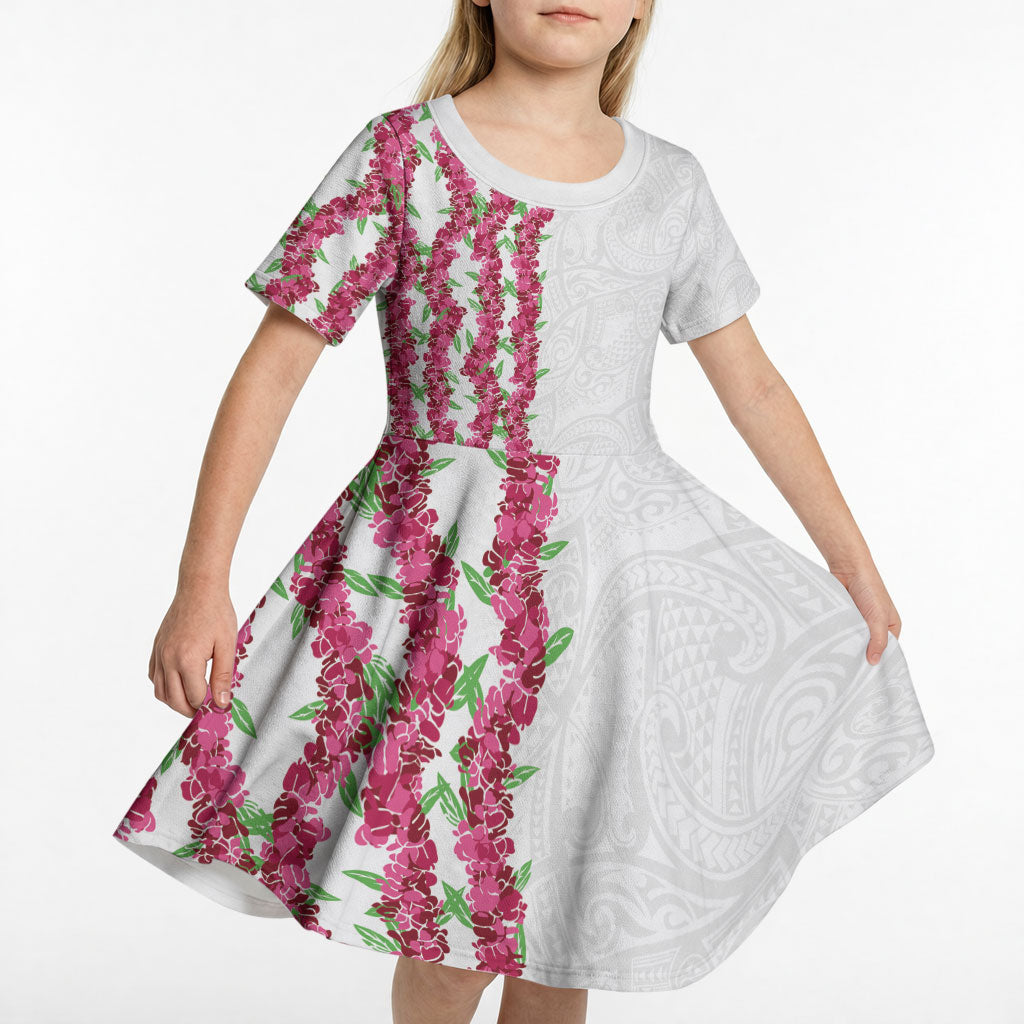Hawaii Aalii Lei Kid Short Sleeve Dress Aalii Ku Makani LT01 - Polynesian Pride