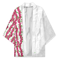 Hawaii Aalii Lei Kimono Aalii Ku Makani LT01 Unisex White - Polynesian Pride