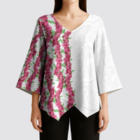 Hawaii Aalii Lei Kimono Sleeve Blouse Aalii Ku Makani LT01 - Polynesian Pride