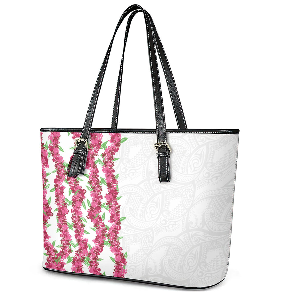 Hawaii Aalii Lei Leather Tote Bag Aalii Ku Makani LT01 - Polynesian Pride