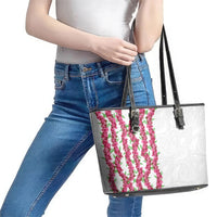 Hawaii Aalii Lei Leather Tote Bag Aalii Ku Makani LT01 - Polynesian Pride