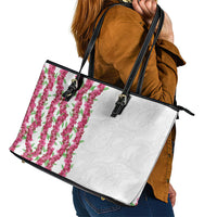 Hawaii Aalii Lei Leather Tote Bag Aalii Ku Makani LT01 - Polynesian Pride