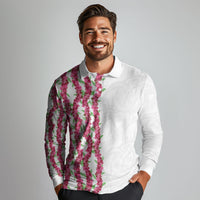 Hawaii Aalii Lei Long Sleeve Polo Shirt Aalii Ku Makani LT01 - Polynesian Pride