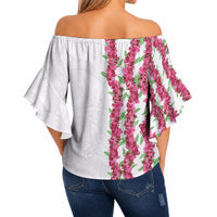 Hawaii Aalii Lei Off Shoulder Wrap Waist Top Aalii Ku Makani LT01 - Polynesian Pride