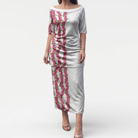 Hawaii Aalii Lei Puletasi Aalii Ku Makani LT01 Long Dress White - Polynesian Pride