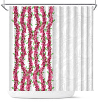 Hawaii Aalii Lei Shower Curtain Aalii Ku Makani LT01 White - Polynesian Pride