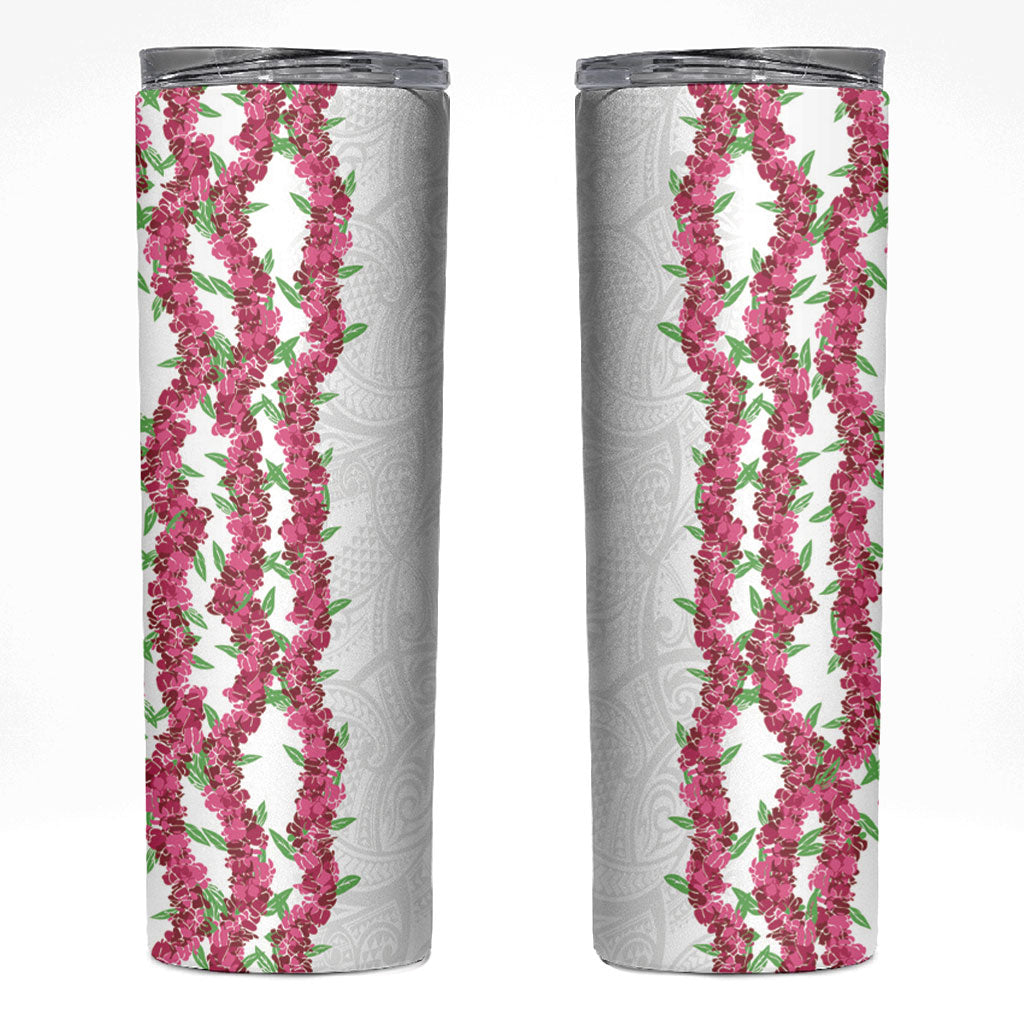 Hawaii Aalii Lei Skinny Tumbler Aalii Ku Makani LT01 White - Polynesian Pride