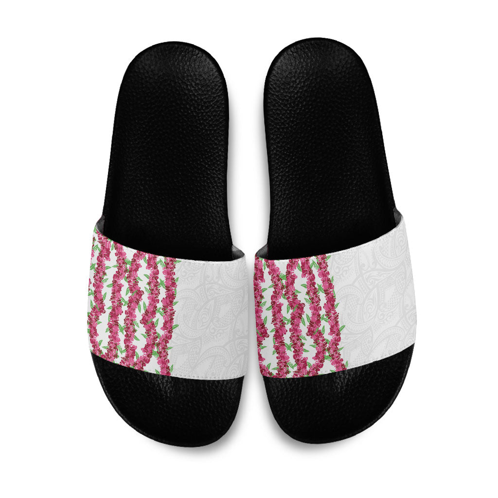Hawaii Aalii Lei Slide Sandals Aalii Ku Makani LT01 White - Polynesian Pride