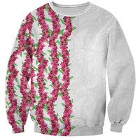 Hawaii Aalii Lei Sweatshirt Aalii Ku Makani LT01 Unisex White - Polynesian Pride