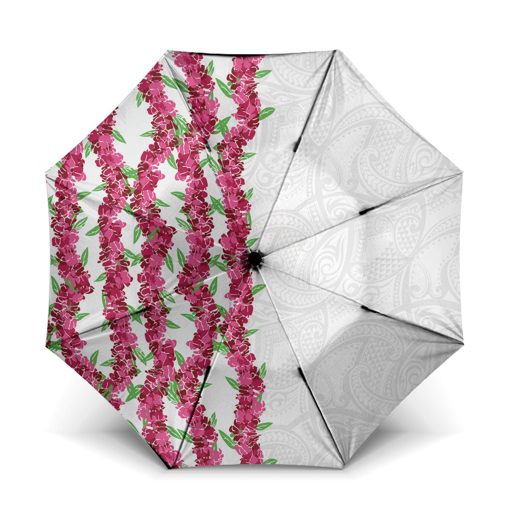 Hawaii Aalii Lei Umbrella Aalii Ku Makani LT01 One Size Folded 11.42 inch Opened Diameter 37.4 inch White - Polynesian Pride