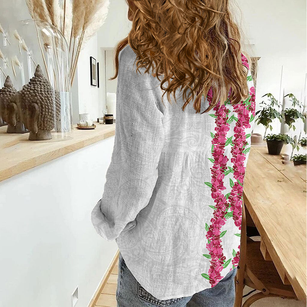 Hawaii Aalii Lei Women Casual Shirt Aalii Ku Makani LT01 - Polynesian Pride