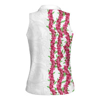 Hawaii Aalii Lei Women Sleeveless Polo Shirt Aalii Ku Makani LT01 - Polynesian Pride