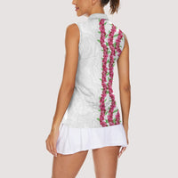 Hawaii Aalii Lei Women Sleeveless Polo Shirt Aalii Ku Makani LT01 - Polynesian Pride