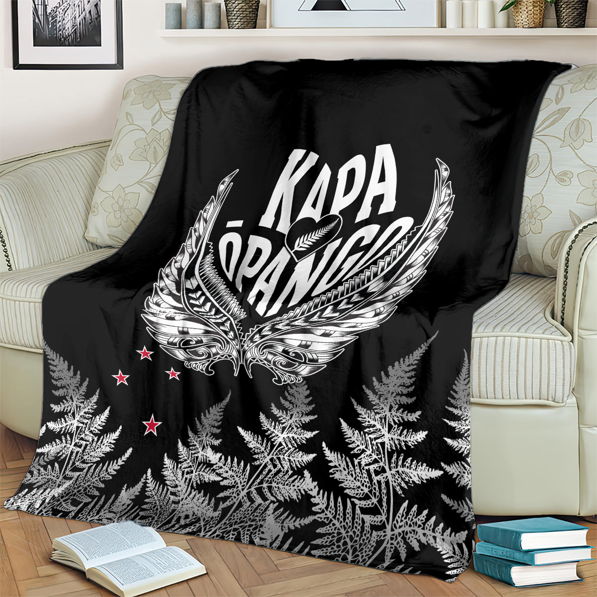 New Zealand Rugby Blanket NZ Opango Forever Silver Fern Heart LT01 - Polynesian Pride