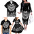 Custom New Zealand Rugby Family Matching Off Shoulder Long Sleeve Dress and Hawaiian Shirt NZ Opango Forever Silver Fern Heart LT01 - Polynesian Pride