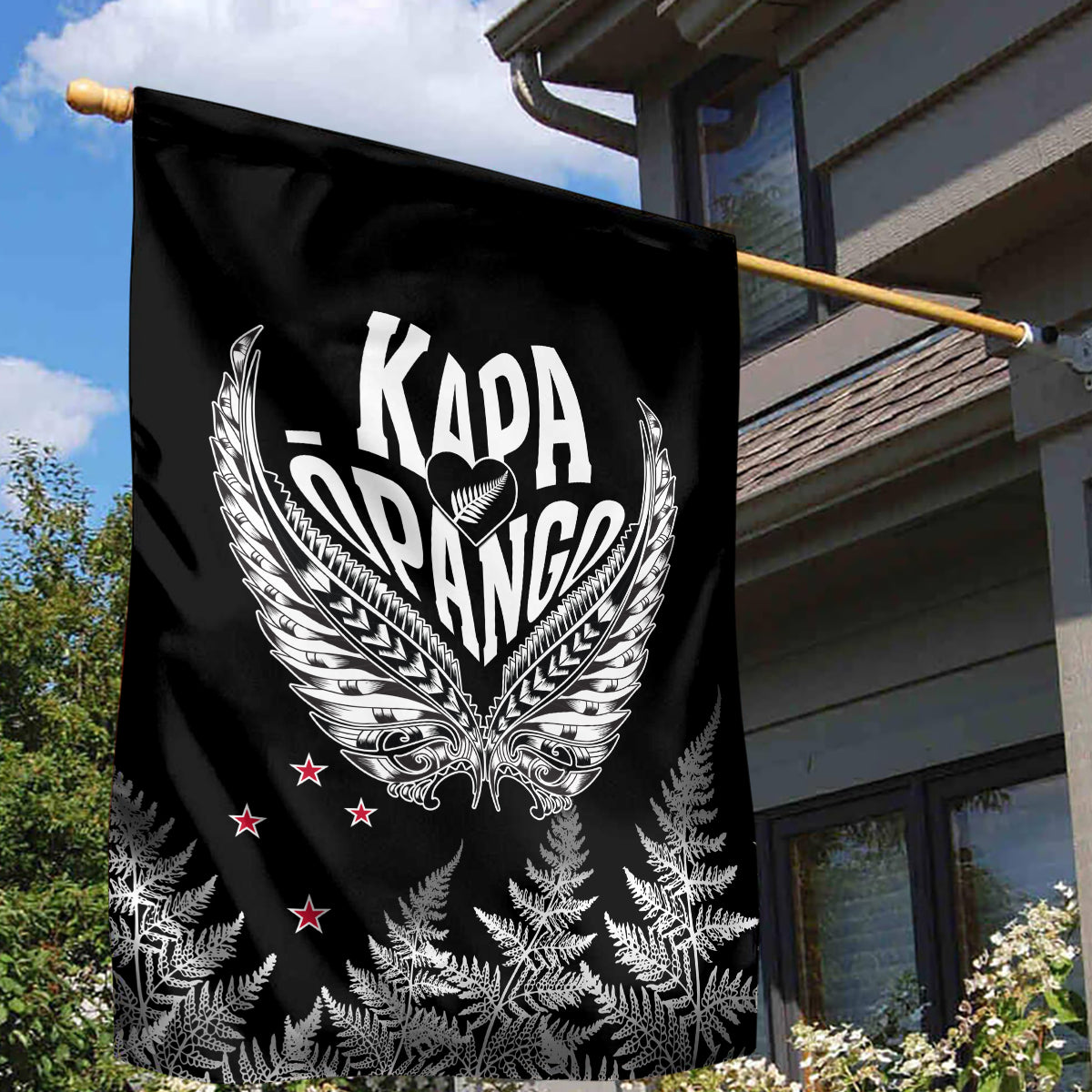 New Zealand Rugby Garden Flag NZ Opango Forever Silver Fern Heart LT01 - Polynesian Pride