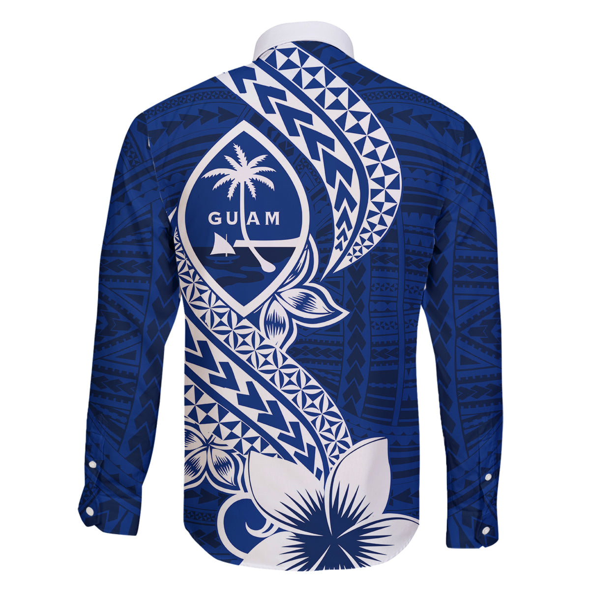Hafa Adai Guam Family Matching Mermaid Dress and Hawaiian Shirt Polynesian Floral Blue Pattern LT01 - Polynesian Pride
