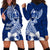 Hafa Adai Guam Hoodie Dress Polynesian Floral Blue Pattern LT01 - Polynesian Pride