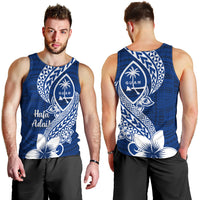 Hafa Adai Guam Men Tank Top Polynesian Floral Blue Pattern LT01 - Polynesian Pride